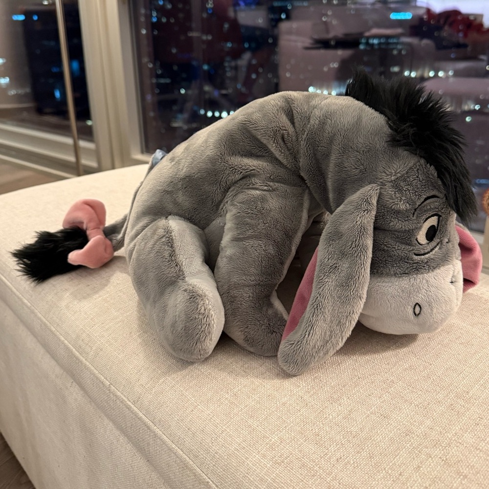 Winnie The Pooh Disney Store Eeyore 16" Plush Stuffed Animal Detachable Tail